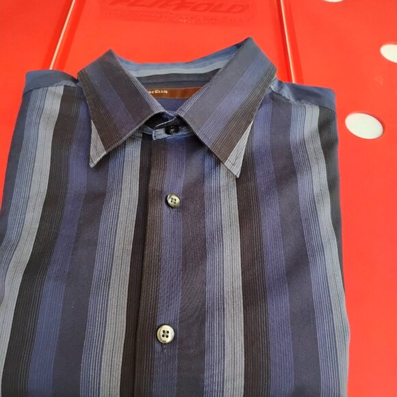 Perry Ellis Men's Dress or Casual Button-Down Long Sleeve Striped Shirt - Picture 1 of 6